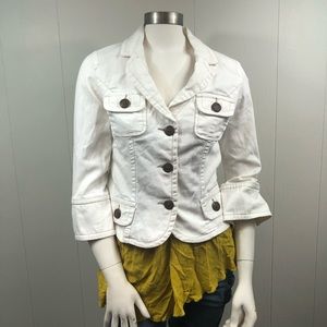 Adorable White Jean Jacket size Small